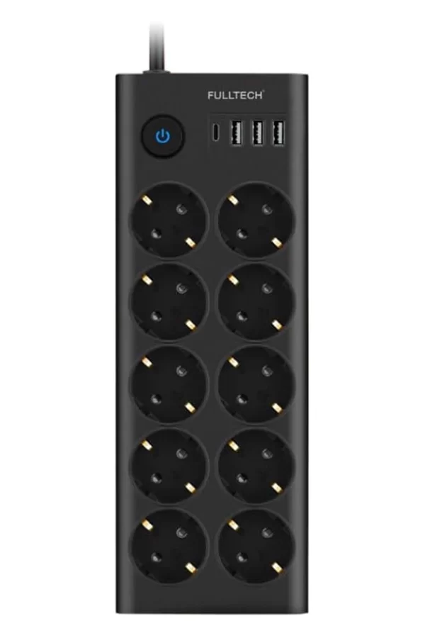 Ftr14 Type-c Girişli Akım Korumalı 10’lu Priz, 3 Usb