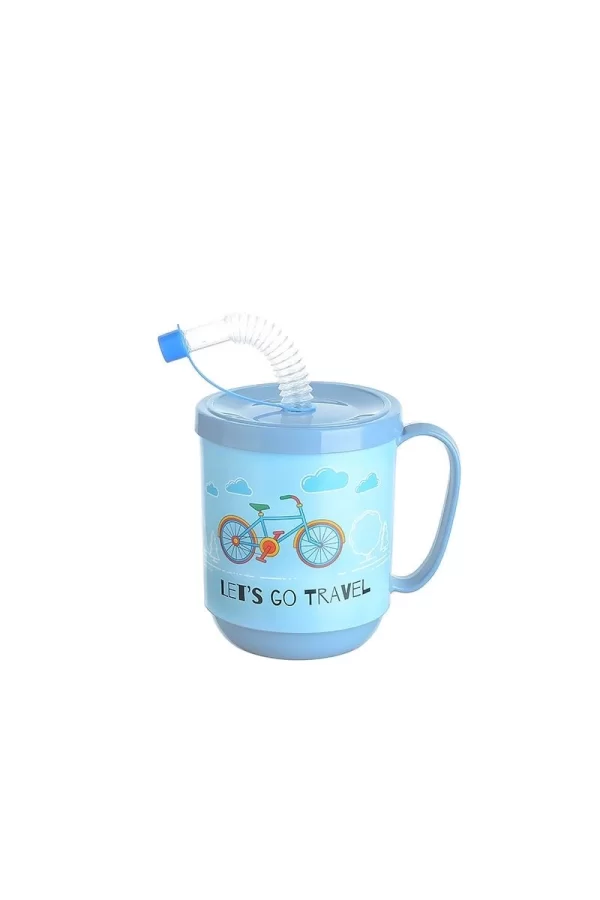 Funny Pipetli Çocuk Içecek Bardağı Desenli Bardak 350ml