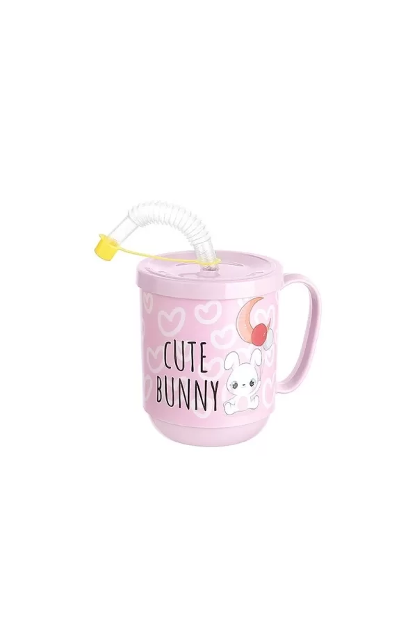 Funny Pipetli Çocuk Içecek Bardağı Desenli Bardak 350ml