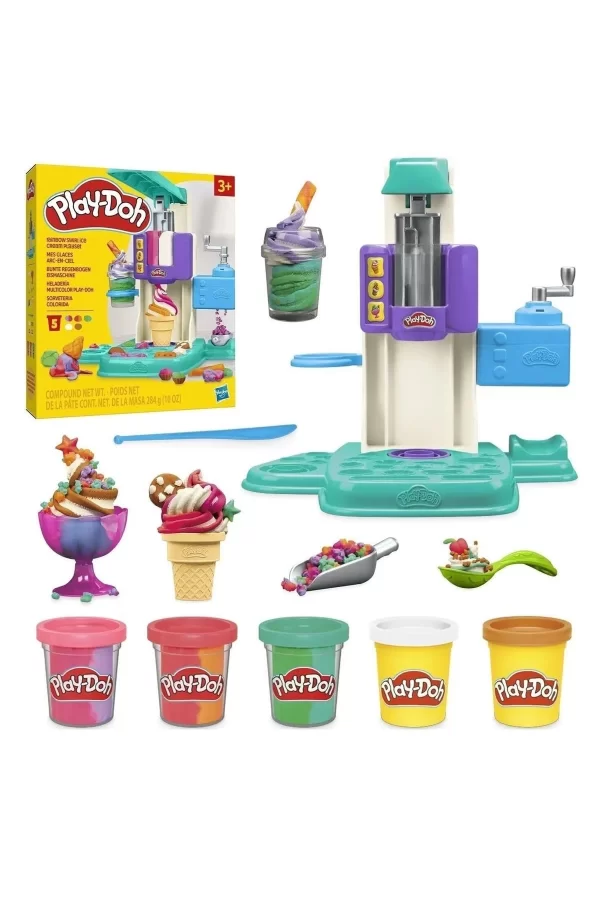 G0028 Play-doh Gökkuşağı Dondurma Makinesi Oyun Seti+3 Yaş