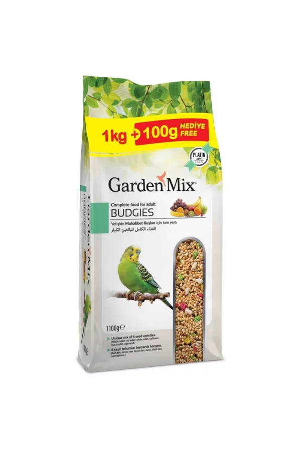 Gardenmix Platin Seri Vitaminli Meyveli Muhabbet Kuşu Yemi 1 Kg + 100 gr hediyeli