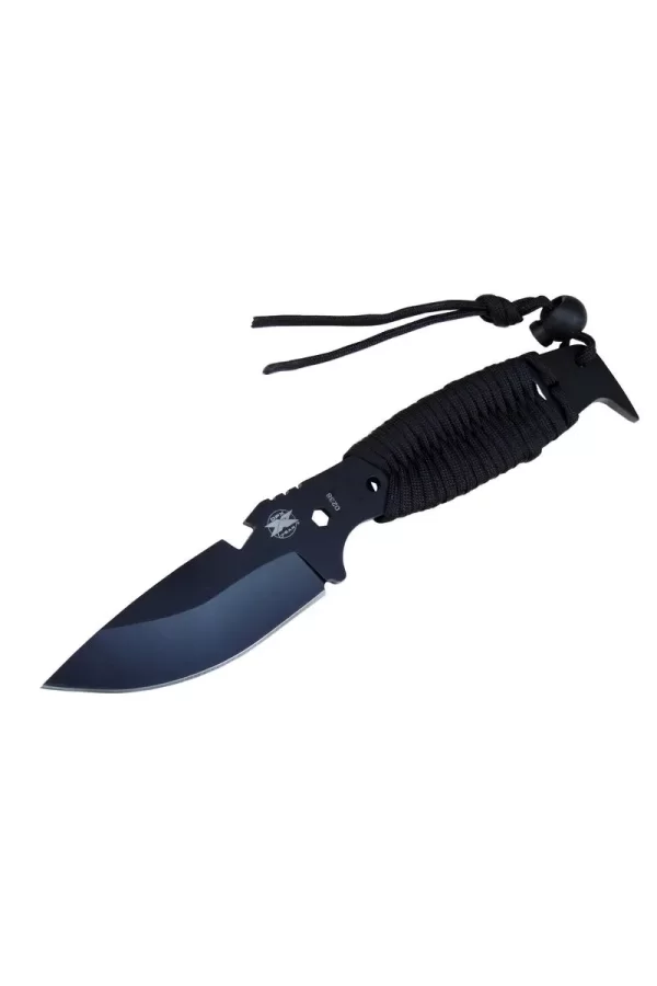 Gear Assault 0238bk Kamp Bıçağı 22,5 Cm - Siyah, Metal Ampamp İpli Sap