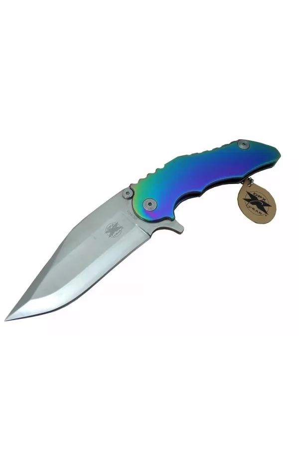 Gear Wl 9115 Outdoor Çakı 23 Cm - Metal Gökkuşağı Sap, Otomatik, Kılıflı