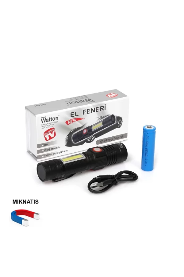 Geniş Açılı P50 Led Şarjlı El Feneri  Wt-601