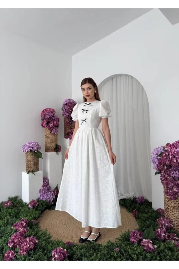 Gera Fiyonk Detaylı Elbise