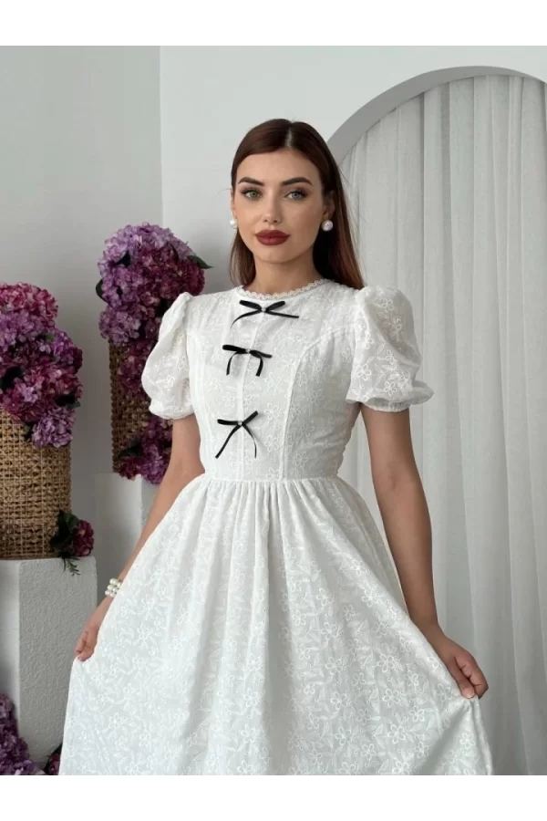 Gera Fiyonk Detaylı Elbise