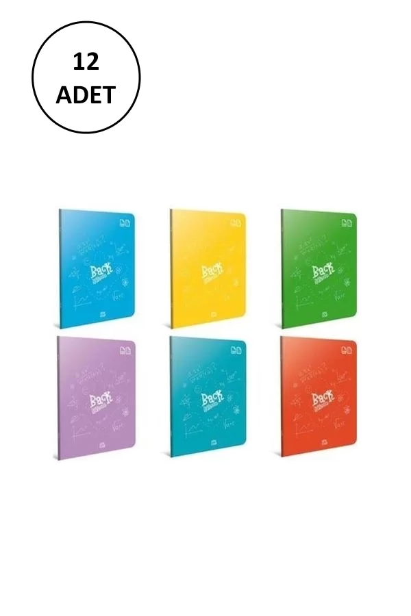 Gıpta Back Tel Dikiş Plastik Kapak Defter A5 40 Yp Kareli 4990 12li Paket