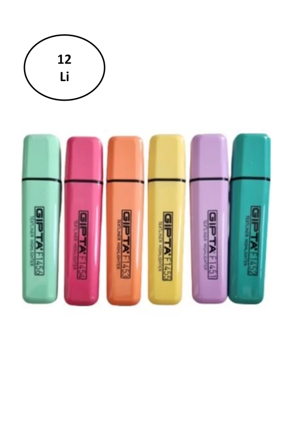 Gıpta Fosforlu Markör 5Mm Kesik Uç Pastel Eflatun 12li