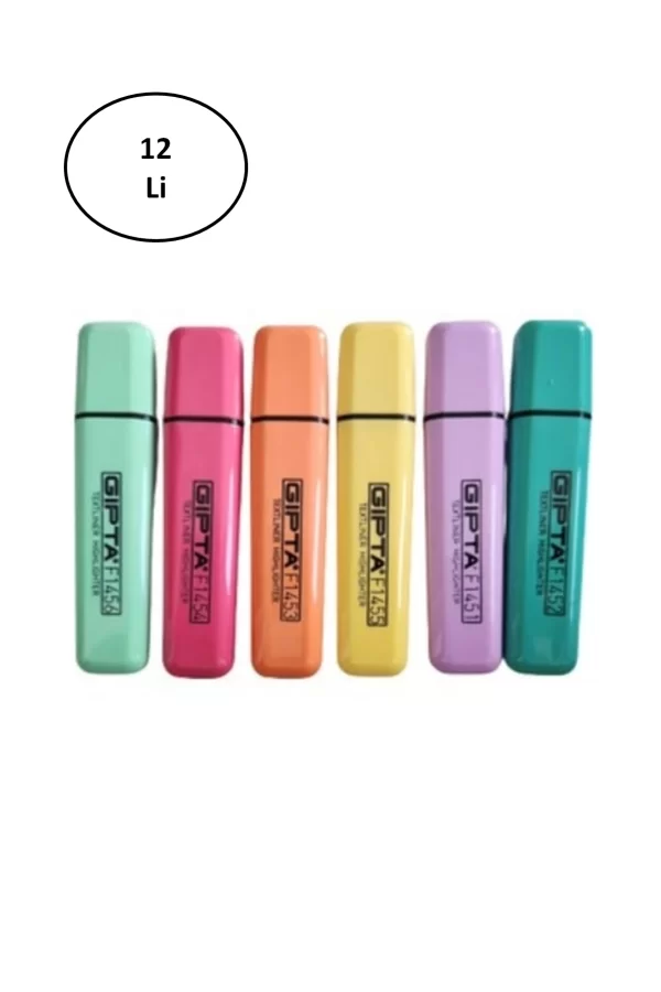 Gıpta Fosforlu Markör 5Mm Kesik Uç Pastel Pembe 12li