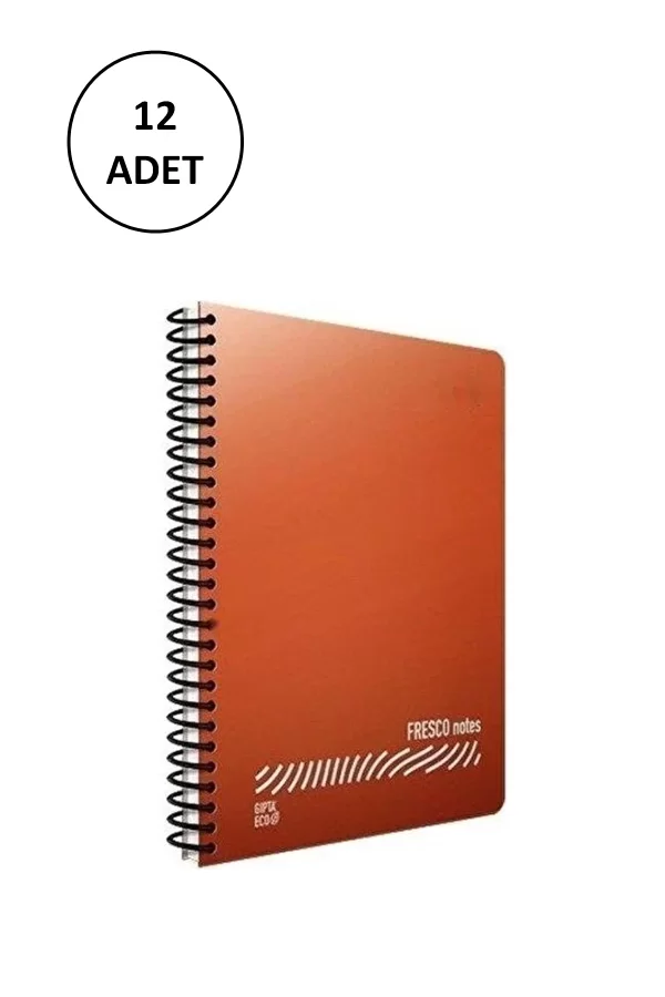 Gıpta Fresco Spiralli Plastik Kapak Defter A5 72 Yp Kareli 4943 12li Paket