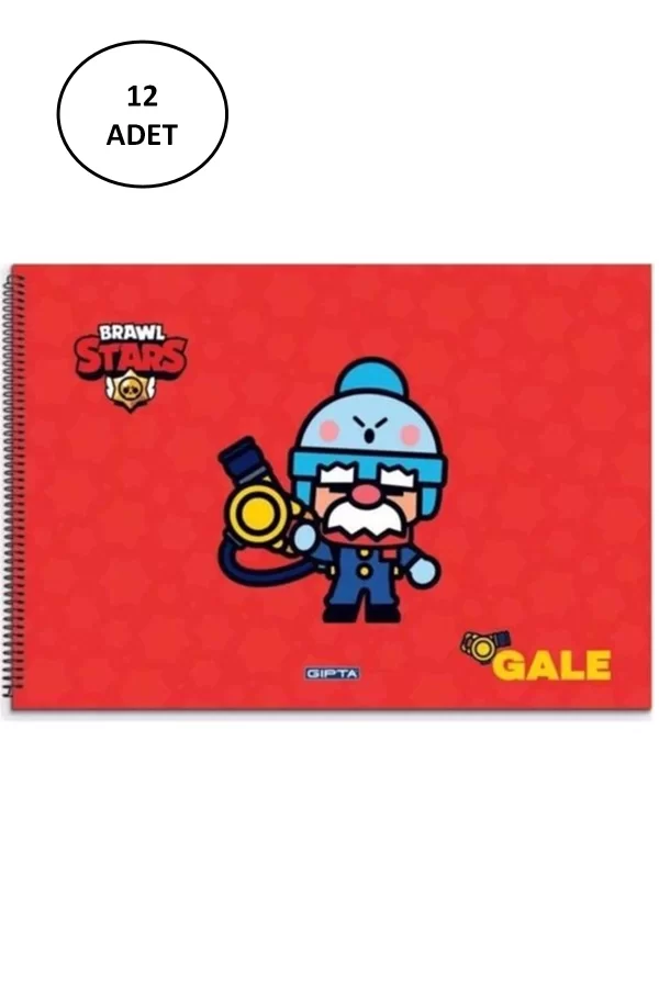 Gıpta Resim Defteri Spiralli 15 Yaprak 17X24 Brawl Star 12li Paket