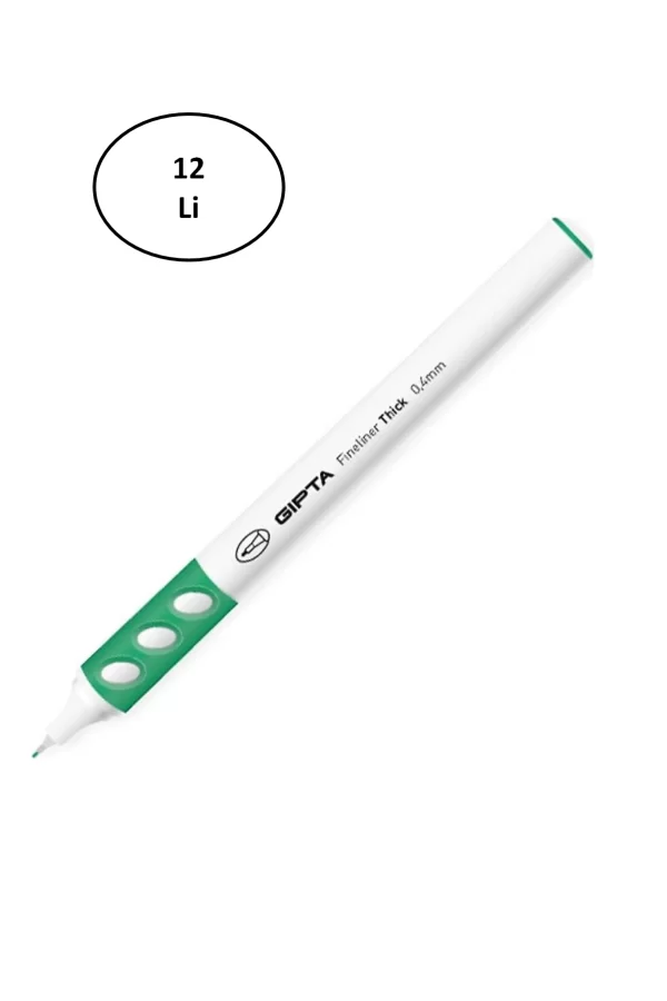 Gıpta Thick 0.4 mm Fineliner Yeşil Keçeli Kalem 12li