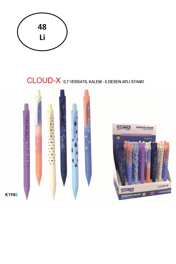 Gıpta Versatil Kalem Cloud X 0.7 Mm 6 Desen 48 Li Stand