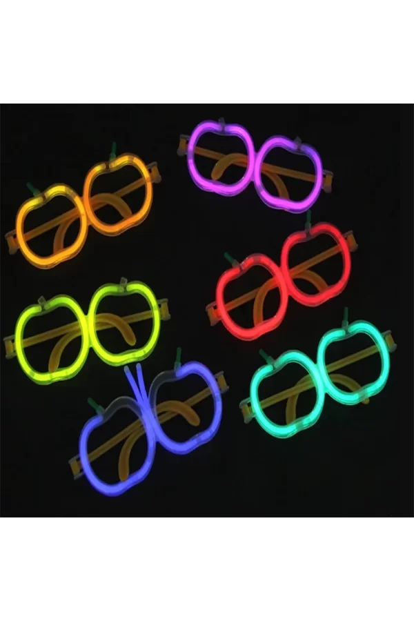 Glow  Elma Gözlük - Glow Partisi Gözlüğü - Glow Stick Gözlük 12 Adet