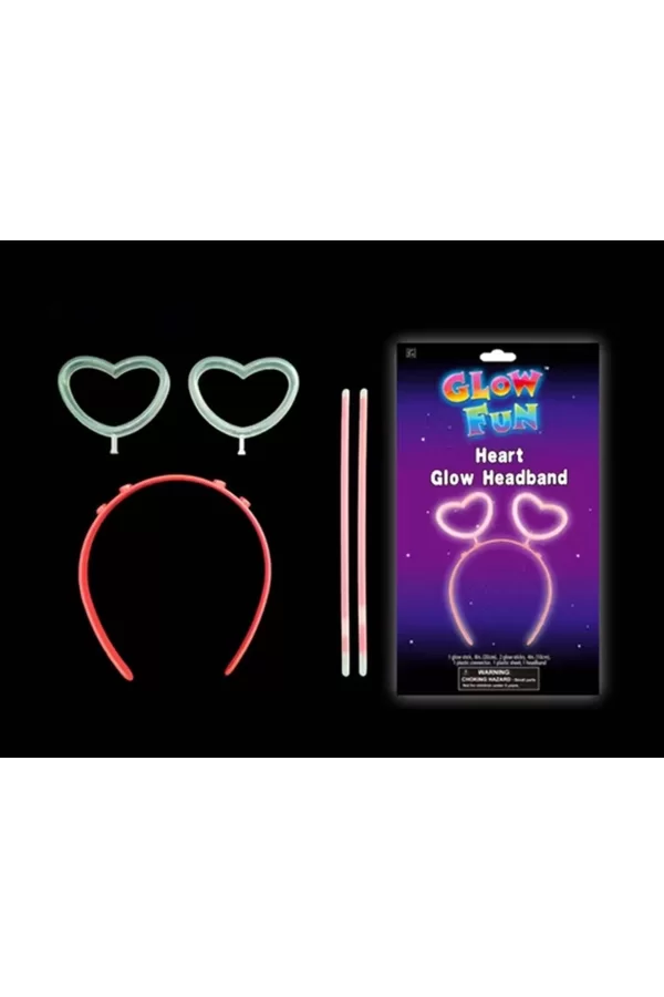 Glow Stick Karanlıkta Yanan Fosforlu Kalp Taç 12 Adet