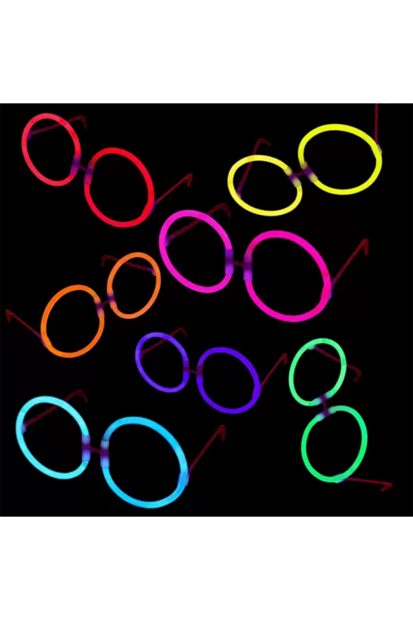 Glow Stick Yuvarlak Parti Gözlüğü 6 Adet
