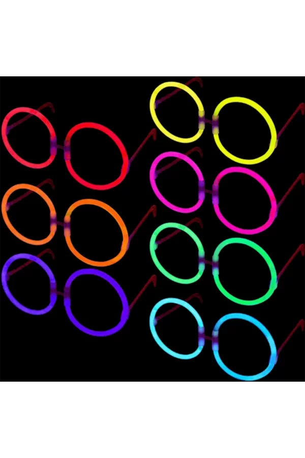 Glow  Yulak Gözlük - Glow Partisi Gözlükleri - Glow Stick Gözlük 12 Adet