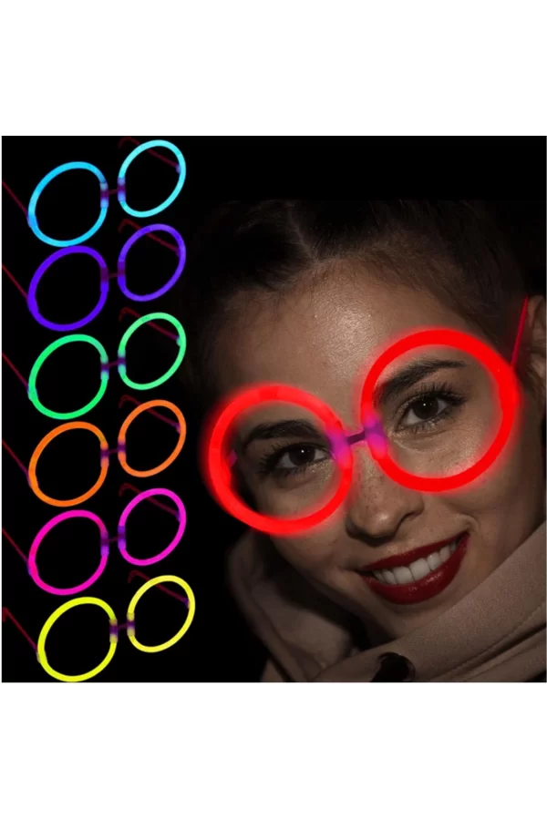 Glow  Yulak Gözlük - Glow Partisi Gözlükleri - Glow Stick Gözlük 12 Adet