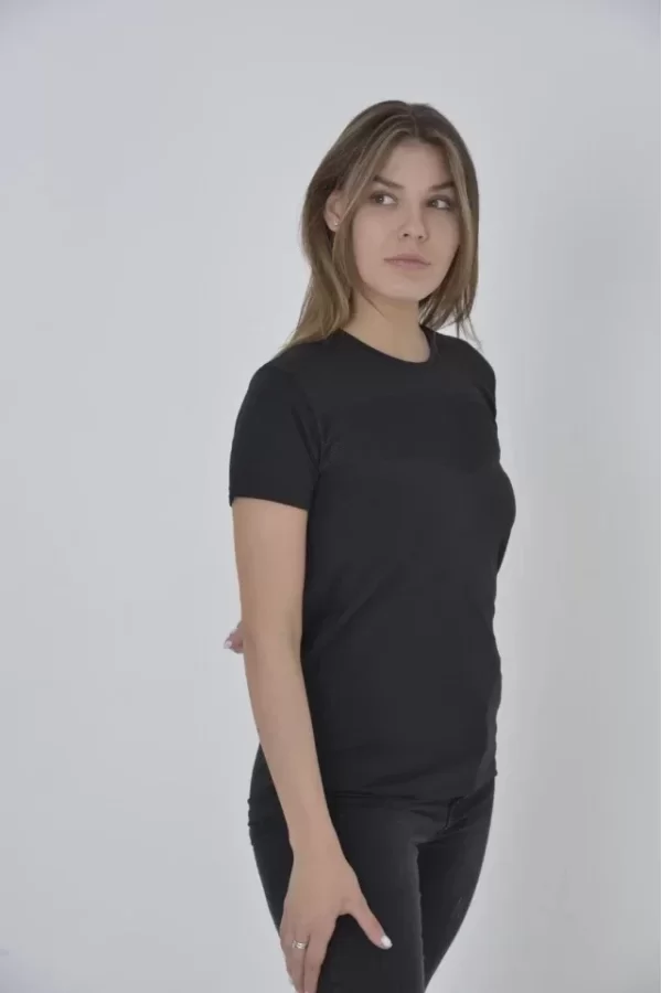 Gögüs Fileli Slim Fit T-shirt - Siyah