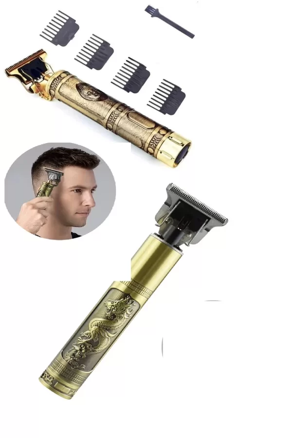 Gold Uçlu Vintage  Şarjlı Traş Makinesi Saç Sakal Ense Çizim Vucüt Kılı Tıraş Makinası