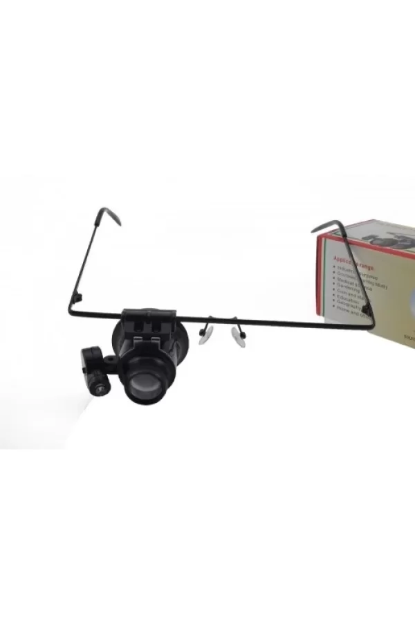 Gözlük Model 20x16mm Optik Lens Led Işık Monoküler Büyüteç