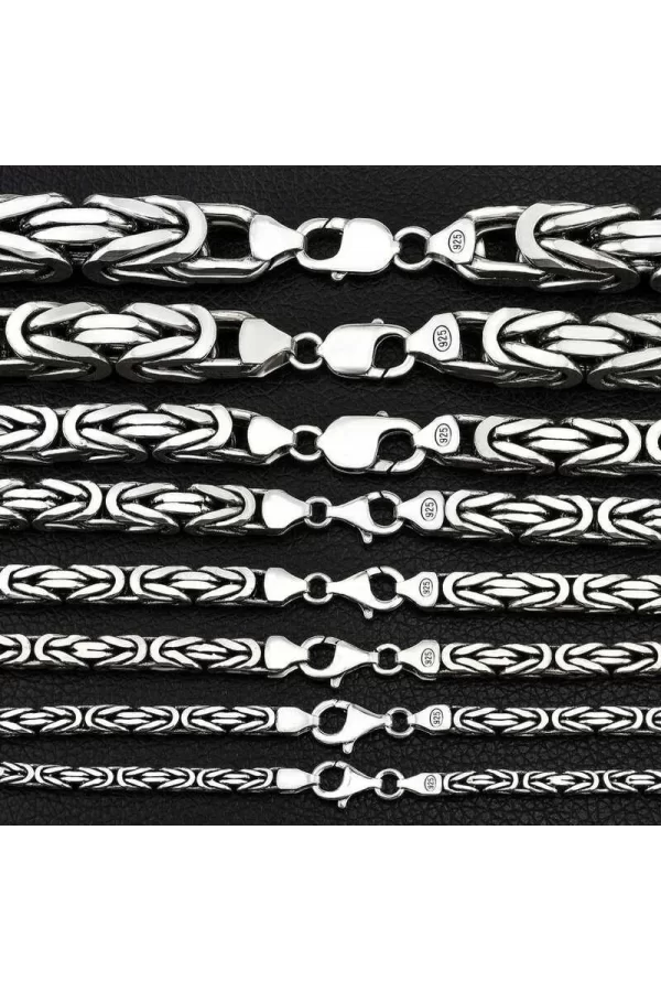 Luz&Pos Gümüş Kral Zincir - 3 Mm Köşeli