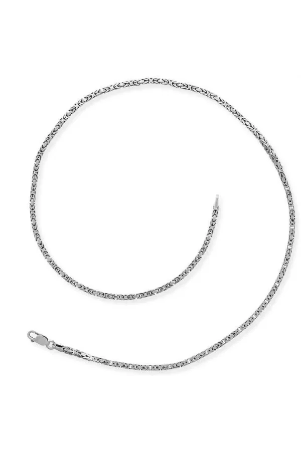 Luz&Pos Gümüş Kral Zincir - 4 Mm Köşeli