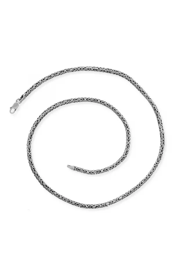 Luz&Pos Gümüş Kral Zincir - 4 Mm Yuvarlak