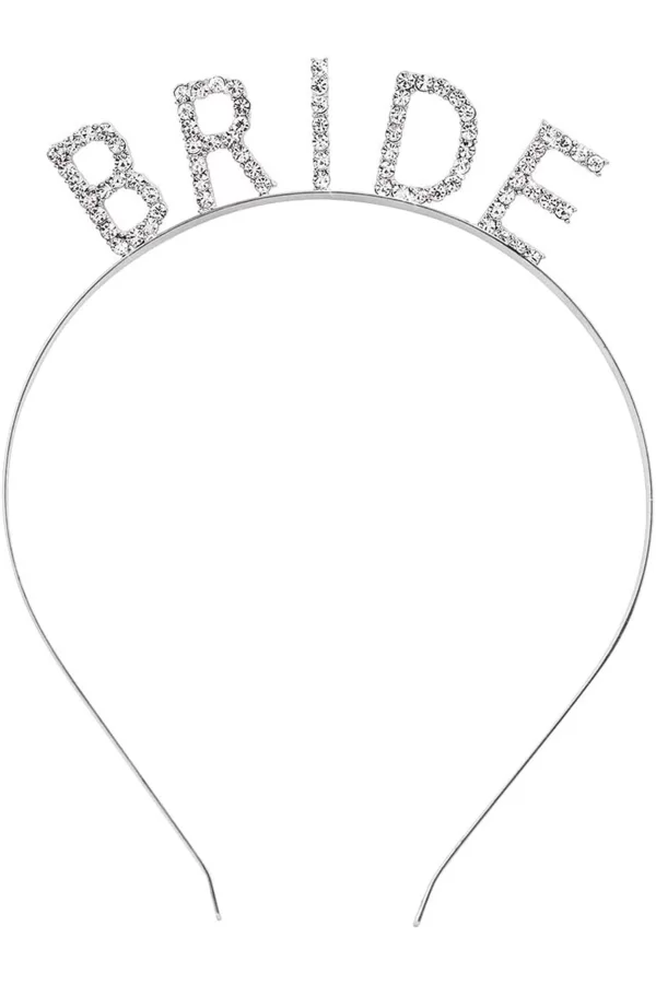 Gümüş Renk Bekarlığa Veda Kristal Taş Bride Tacı İthal 16x10 Cm