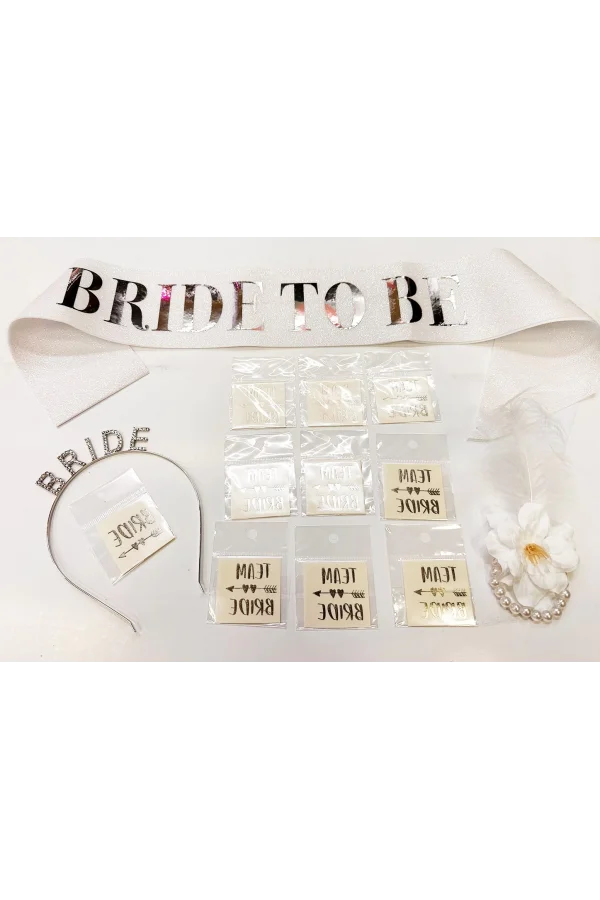 Gümüş Renk Bride Partisi Seti 13 Parça