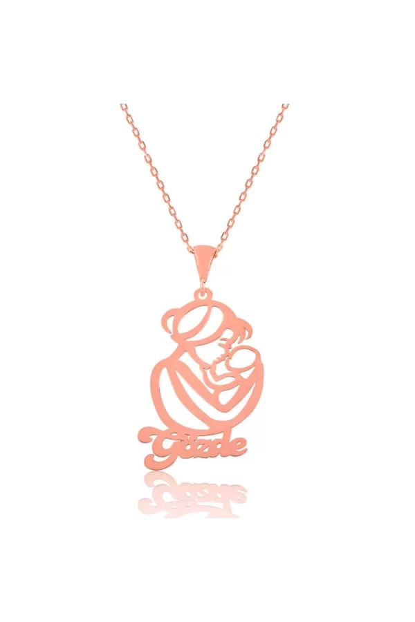 Luz&Pos Gümüş Rose İsimli Anne Çocuk Sevgisi İsimli Kolye