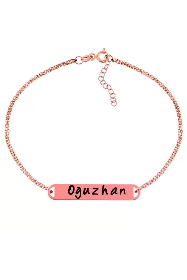 Luz&Pos Gümüş Rose Kişiye Özel İsimli Bayan Bileklik