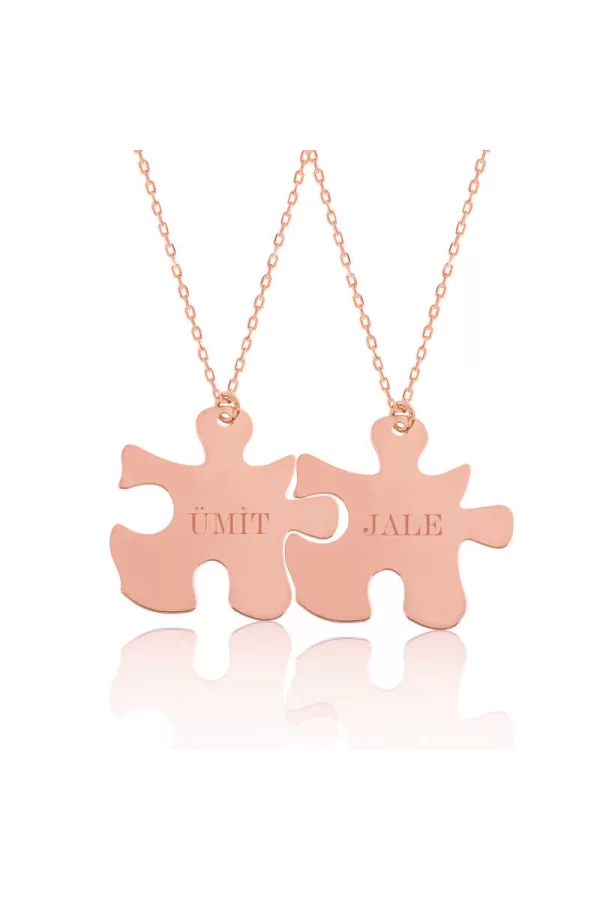 Luz&Pos Gümüş Rose Kişiye Özel Puzzle İsimli Kolye