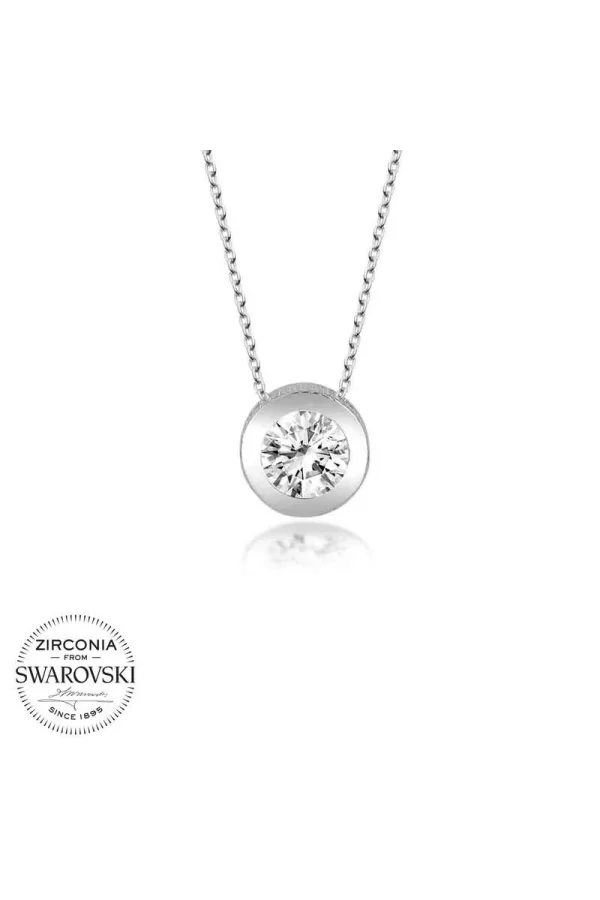 Luz&Pos Swarovski Gümüş Tektaş Bayan Kolye