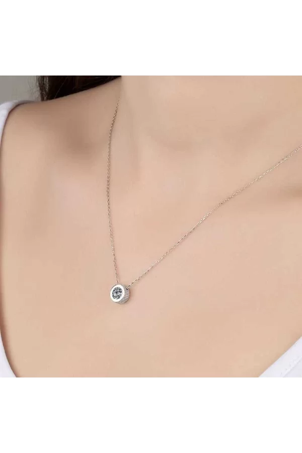 Luz&Pos Swarovski Gümüş Tektaş Bayan Kolye