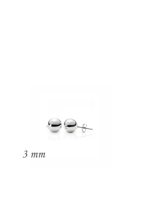Luz&Pos Gümüş Top Küpe - 3 Mm