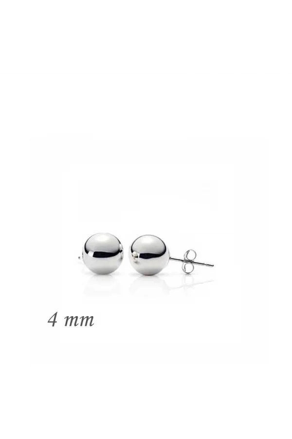 Luz&Pos Gümüş Top Küpe - 4 Mm
