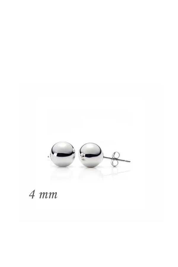 Luz&Pos Gümüş Top Küpe - 4 Mm