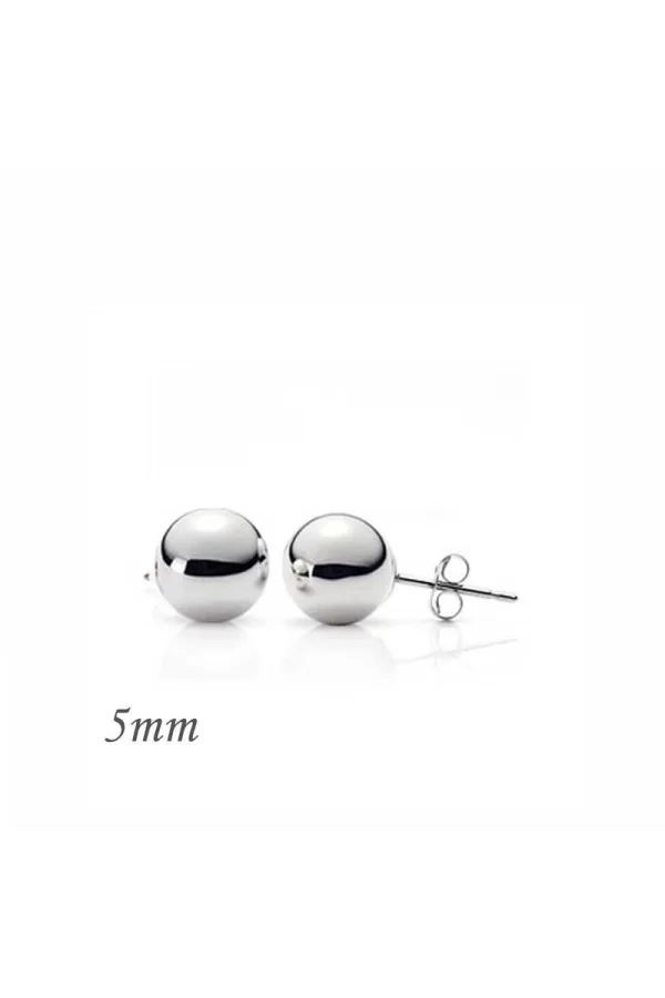 Luz&Pos Gümüş Top Küpe - 5 Mm