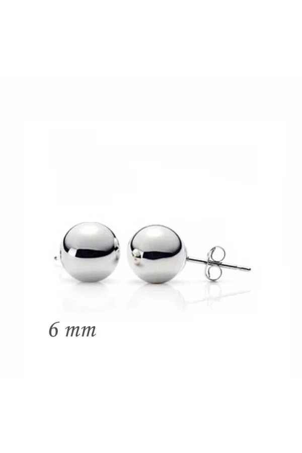 Luz&Pos Gümüş Top Küpe - 6 Mm