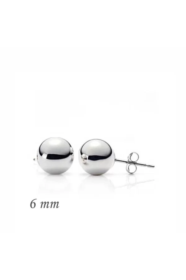 Luz&Pos Gümüş Top Küpe - 6 Mm