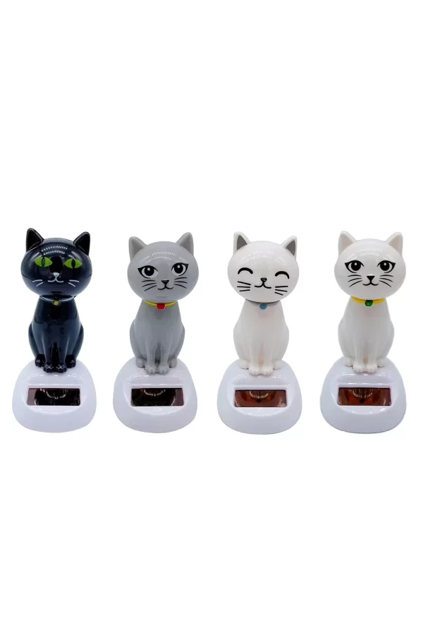 Güneş Enerjili Sallanan Kedi Figürü