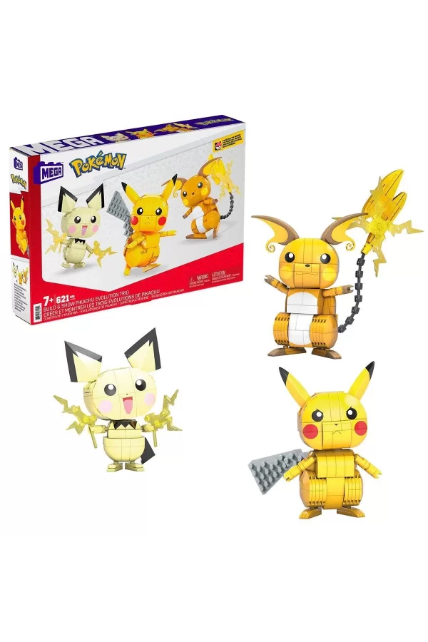 Gyh06 Mega™ Pokémon™ Pikachu Dönüşüm 3lüsü 621 Parça +7 Yaş
