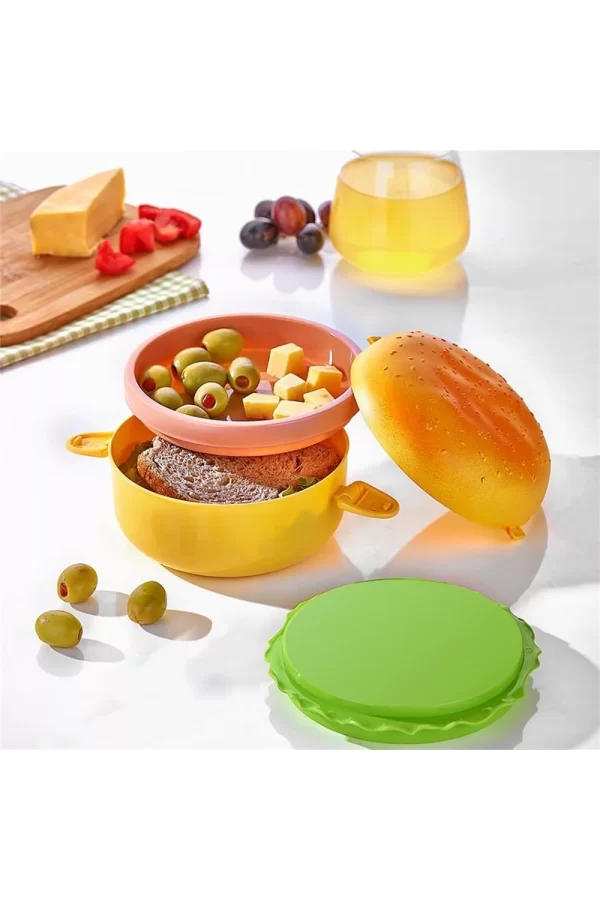 Hamburger Görünümlü Beslenme Ve Saklama Kabı