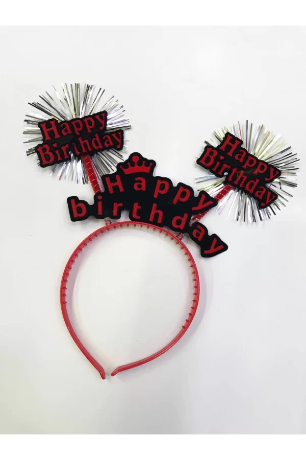Happy Birthday Neon Renk Doğum Günü Tacı 12 Adet
