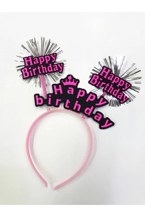 Happy Birthday Neon Renk Doğum Günü Tacı 12 Adet