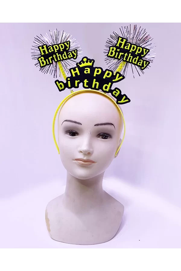 Happy Birthday Neon Sarı Tacı