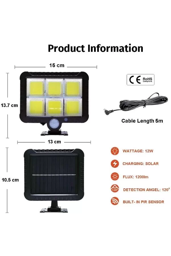 Hareket Sensörlü Solar Lamba
