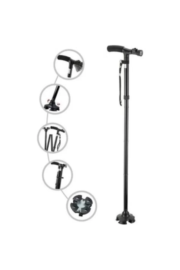 Hareketli Led Işıklı Katlanır Baston
