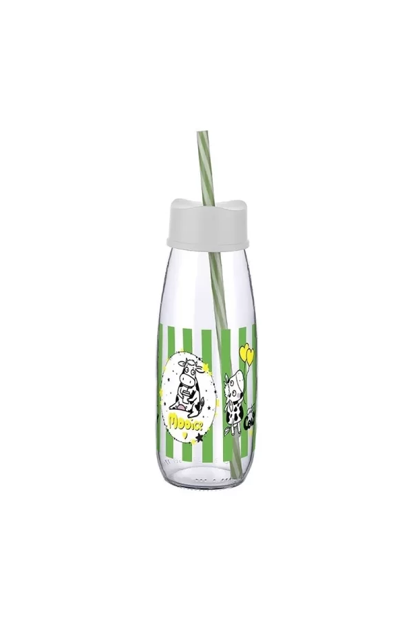 Hayvan Figürlü Pipetli Su Ve Süt Şişesi Cam 500 Ml